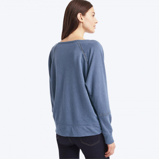 Ladder-trim pullover sweatshirt