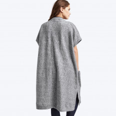 Fleece open-front duster cardigan
