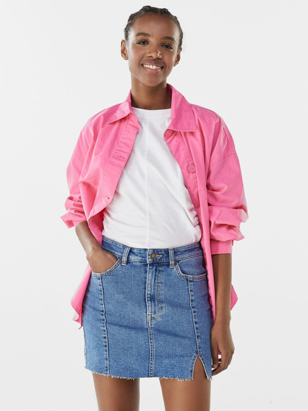 2018 Bubblegum Pink Denim Jacket and High Waisted Skirt Sets - China High  Waisted Skirt Sets and Pink Denim Jacket price | Made-in-China.com