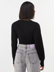 Open knit cropped sweater