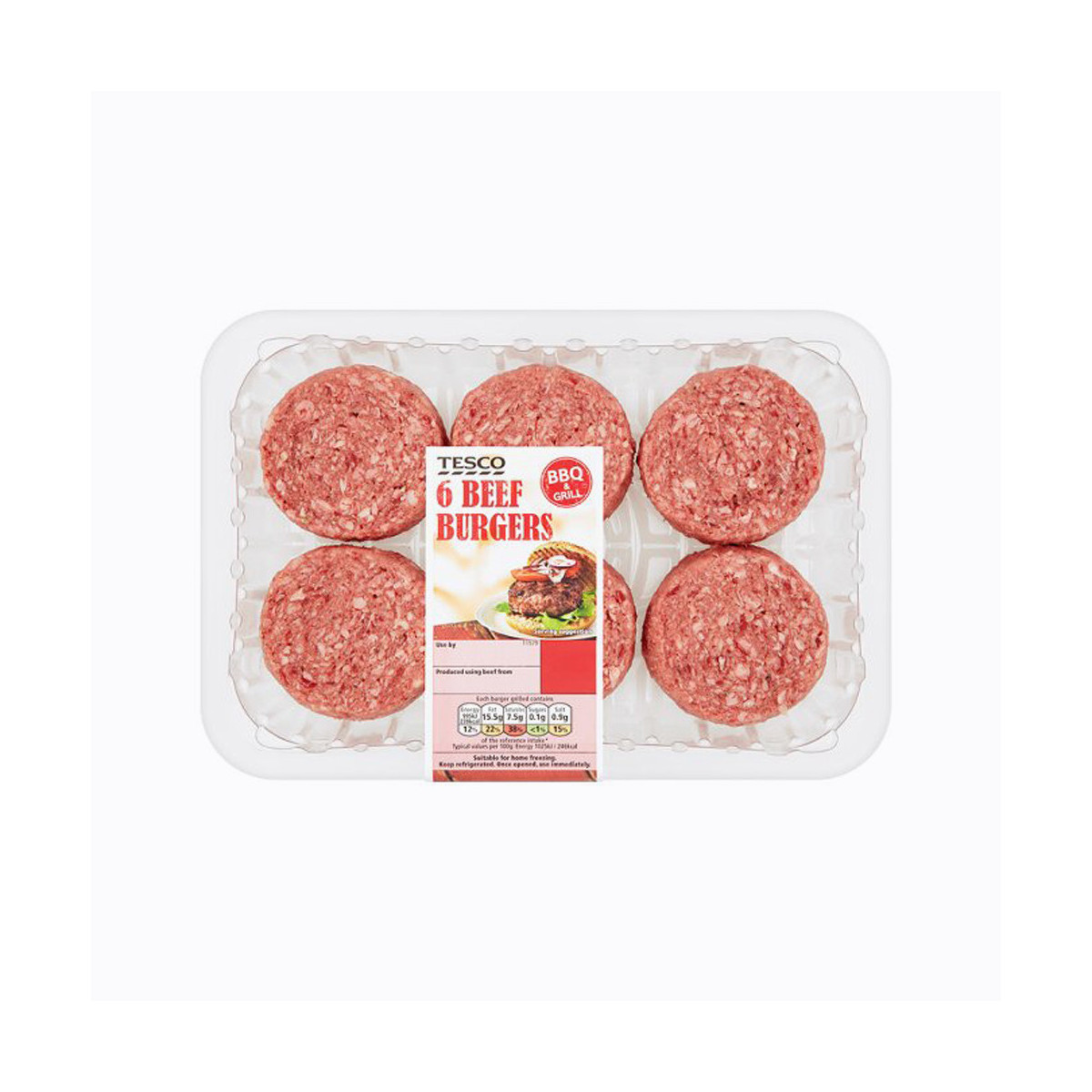 Tesco 6 Beef Burgers