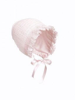 Baby Girls Pink Hand-Smocked Bonnet