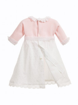 Baby Girls Pink & White Cotton Day Gown