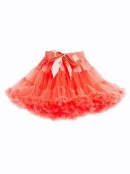 Neon Orange Chiffon Frilled Tutu Skirt