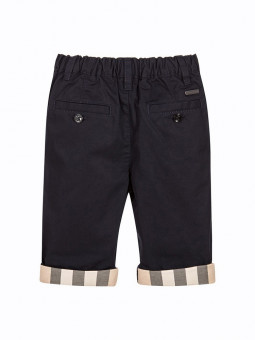 Baby Boys Trousers with Check Turn Ups